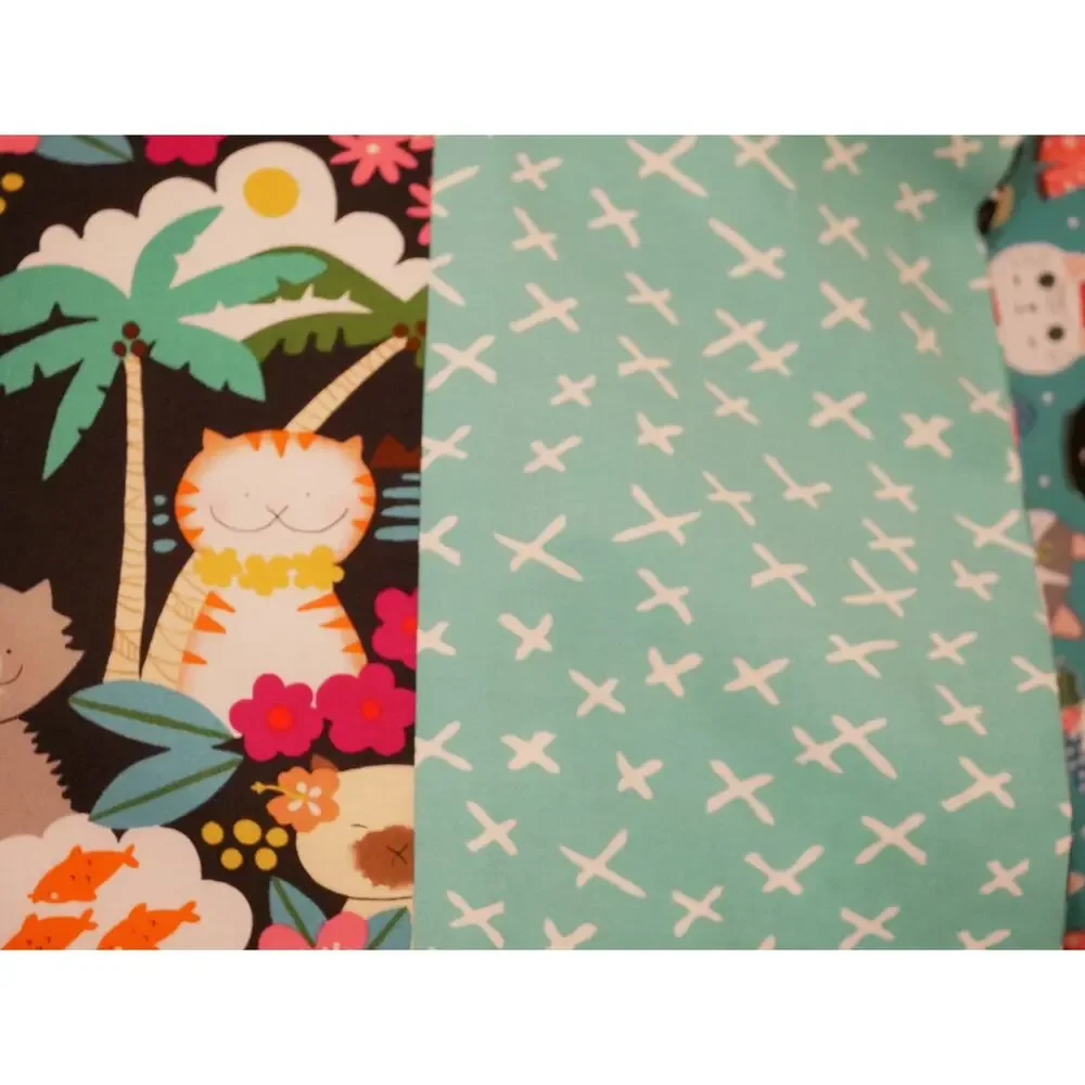 Handmade Hawaiian Cats Standard Set of Pillowcases, Alexander Henry Cotton